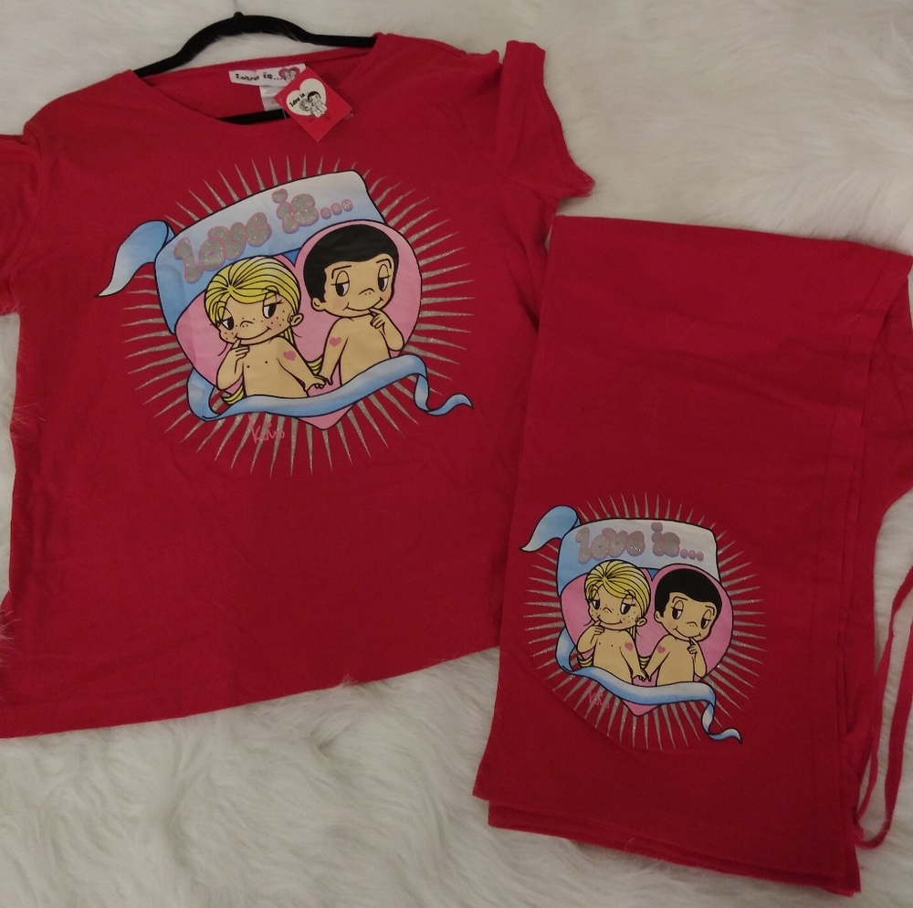 Love Is.. Pajamas! Matching Tee Shirt & Bottoms